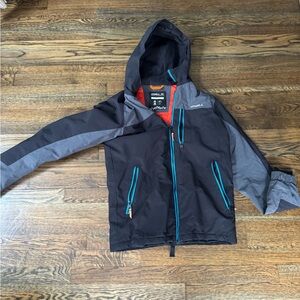 O'Neill Kids Black and Gray Raincoat with Blue Accents